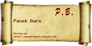 Panek Bars névjegykártya